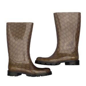 Authentic Gucci Monogram Rain Boots Size 9